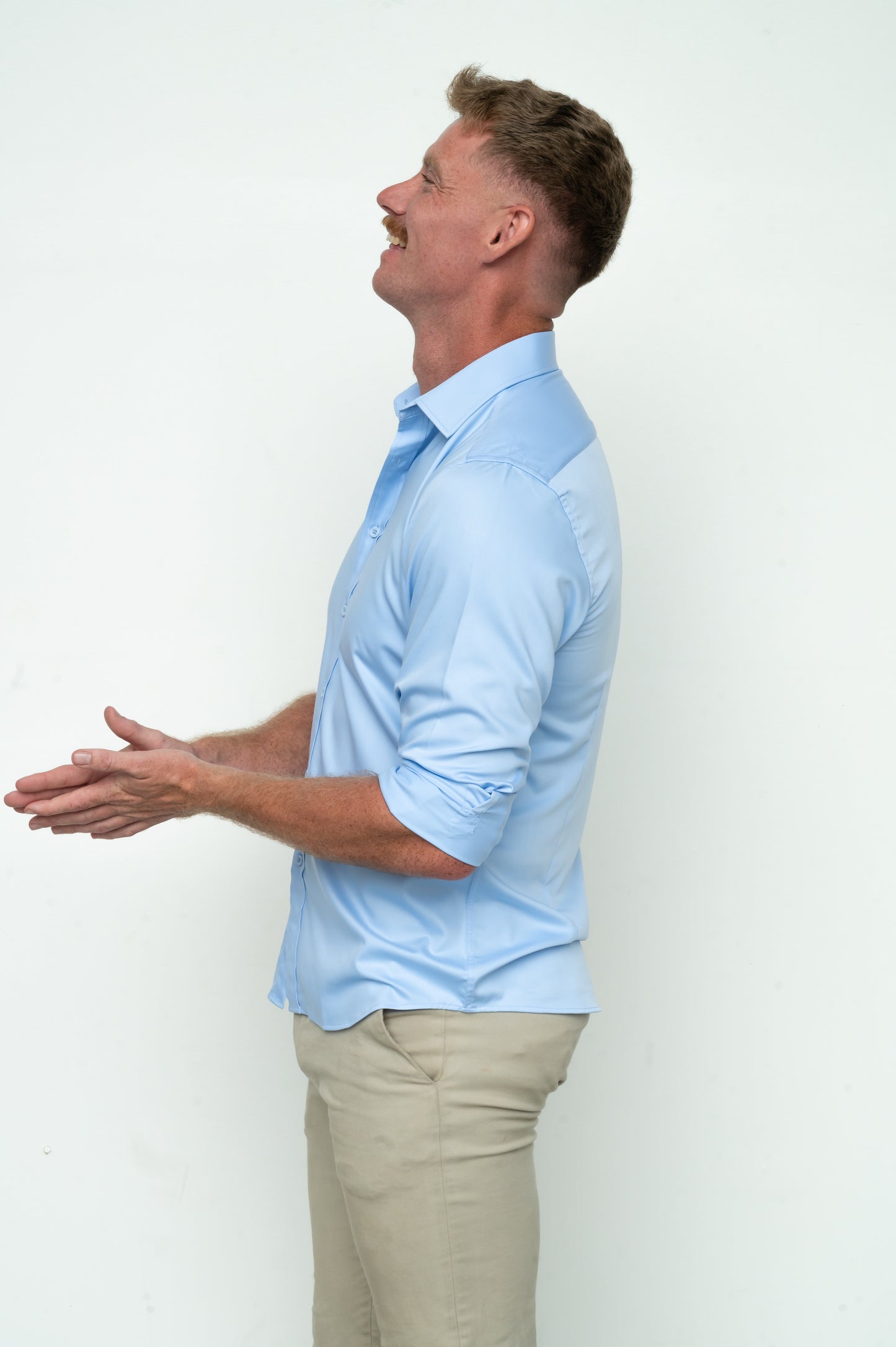 Mens Slim Stretch Dress Shirt - Powder Blue