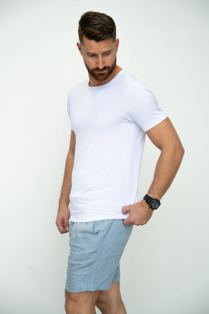 Relaxed Long Hem T - White