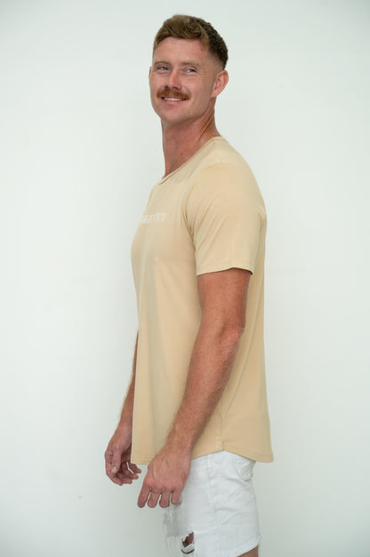 Relaxed Long Hem T - Beige