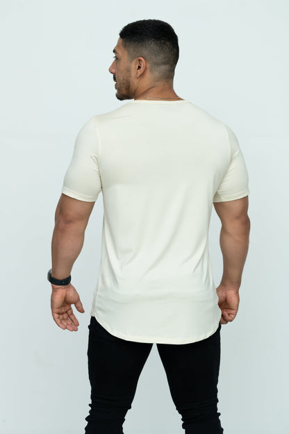 Relaxed Long Hem T - Cream